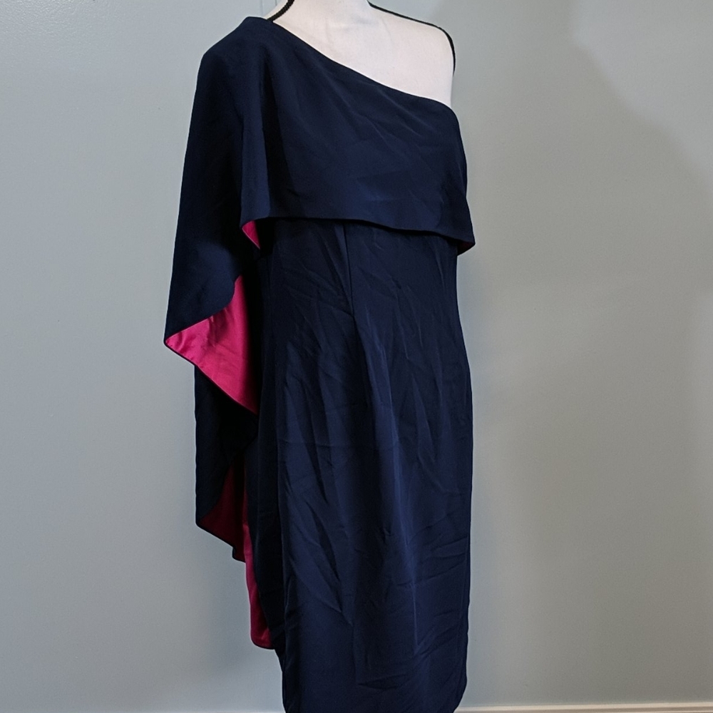 Carmen Marc Valvo Women Overlay One-Shoulder Dress